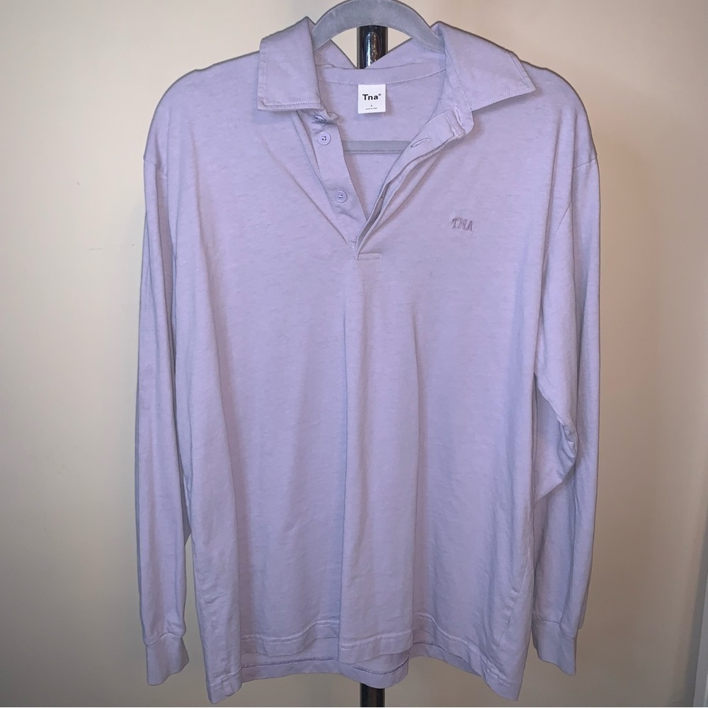 Tna Purple Long Sleeve Collar Shirt